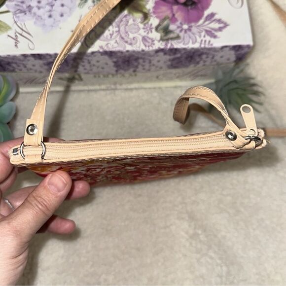 Red Ivory Blue Metallic Gold Floral Thailand Elephant Patch Small Crossbody - Picture 3 of 10